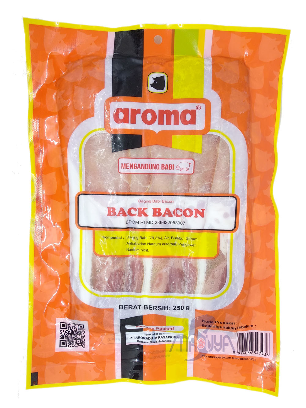 Aroma Back Bacon Vacuum Packed 250 gr